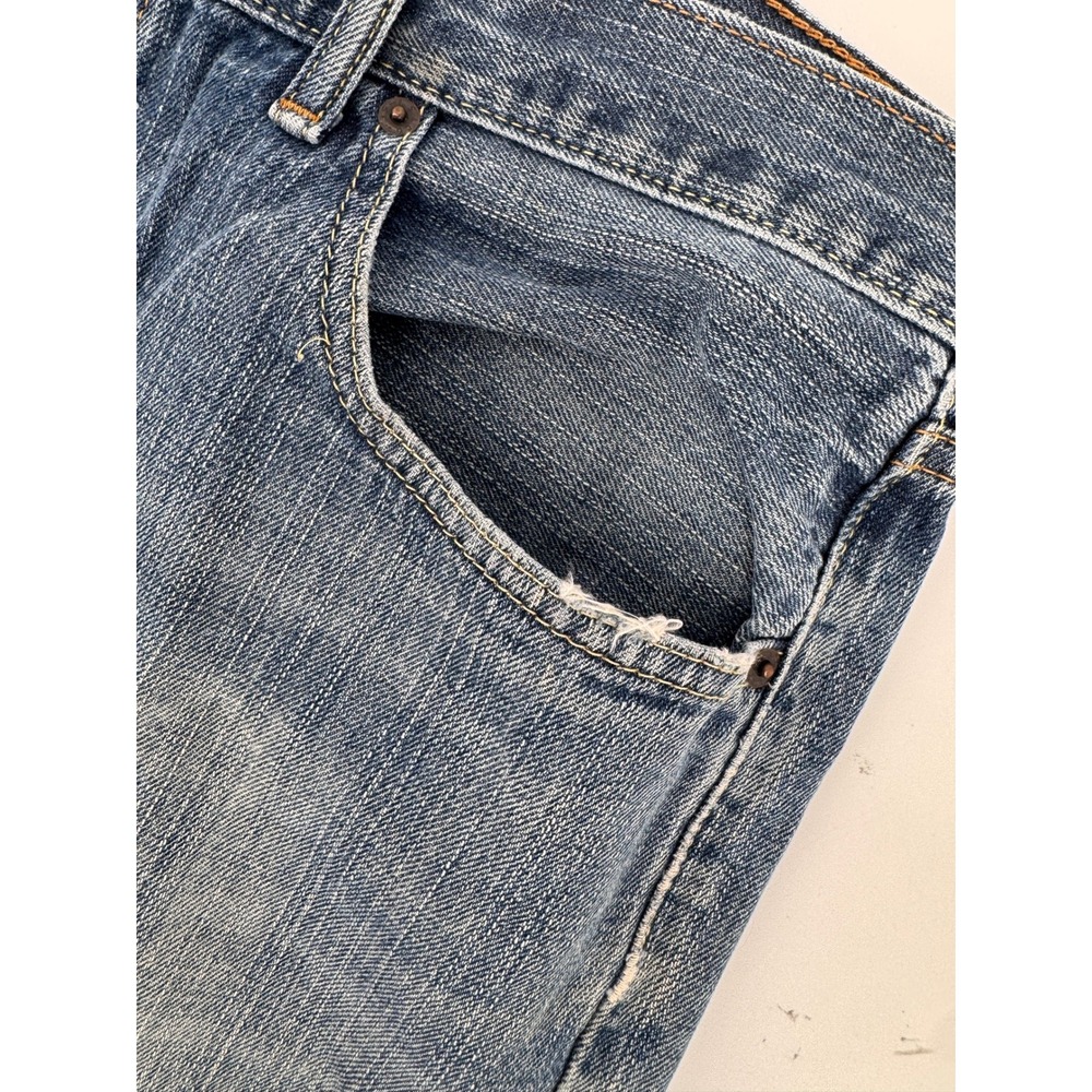 Vintage Levi's 559 Relaxed Straight Jeans Mens Size 36x34 Blue Hem Distressed - Picture 8 of 16